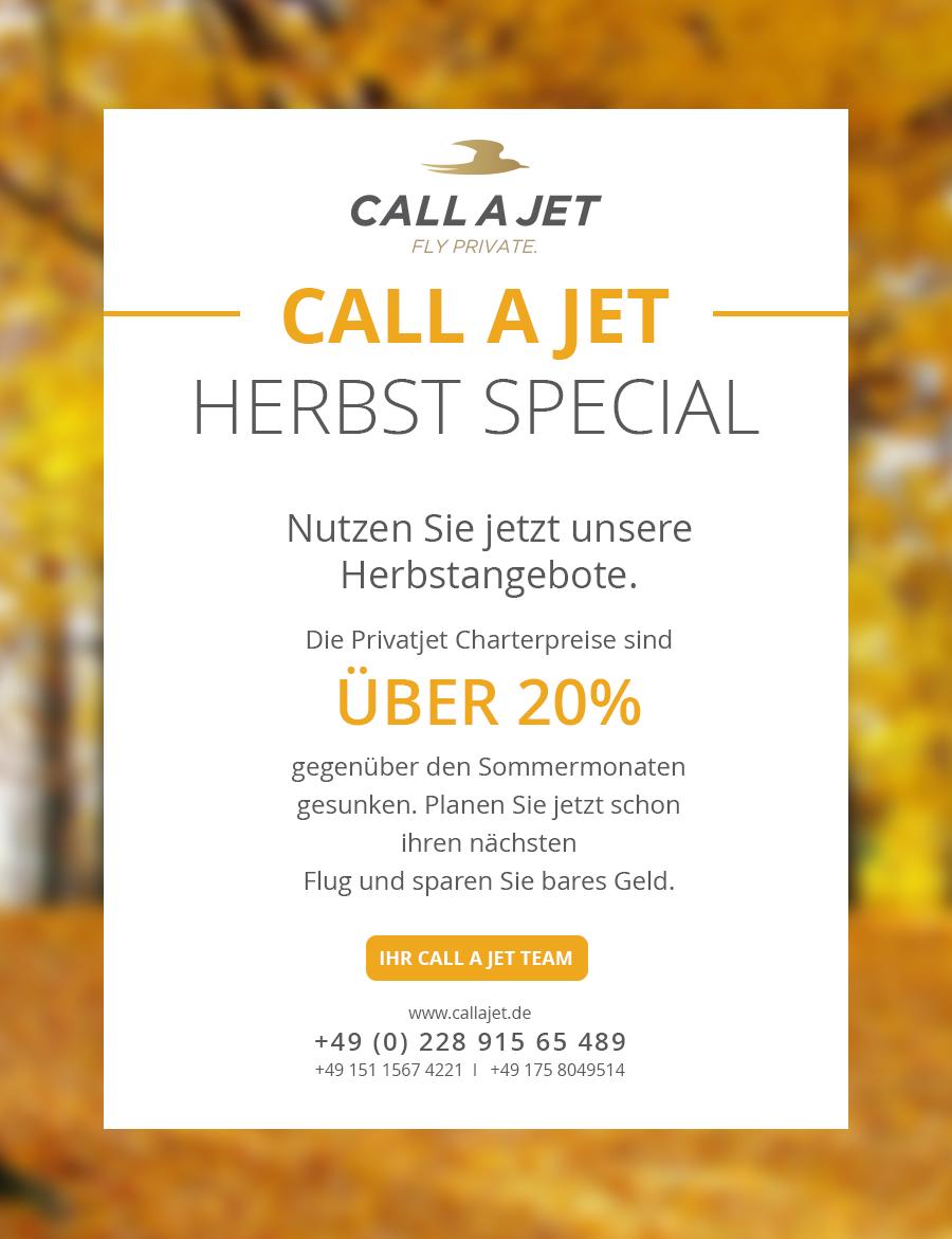 Дизайн почтовой рассылки для Call a Jet (версия 1)