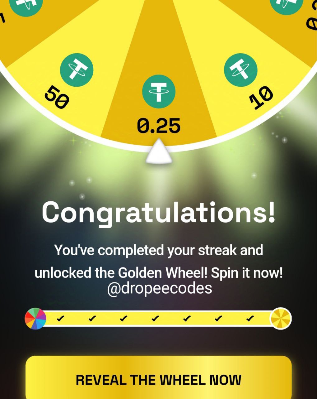 How to get the Golden Wheel in Dropee and win USDT?