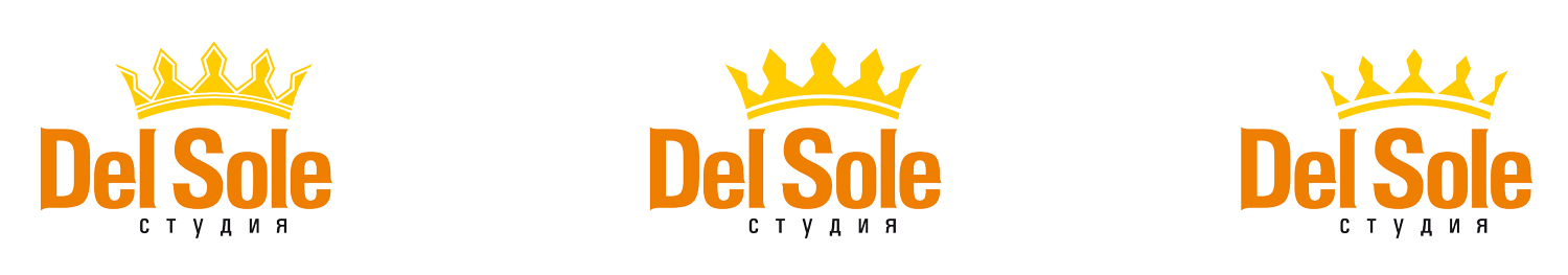 Del Sole logo: 3 versions of the crown