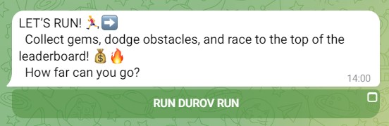 DUROV RUN: new Telegram game about Pavel Durov