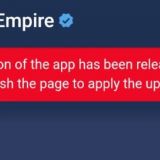Error in X Empire? "A new version of the app has been released" on Negotiations page