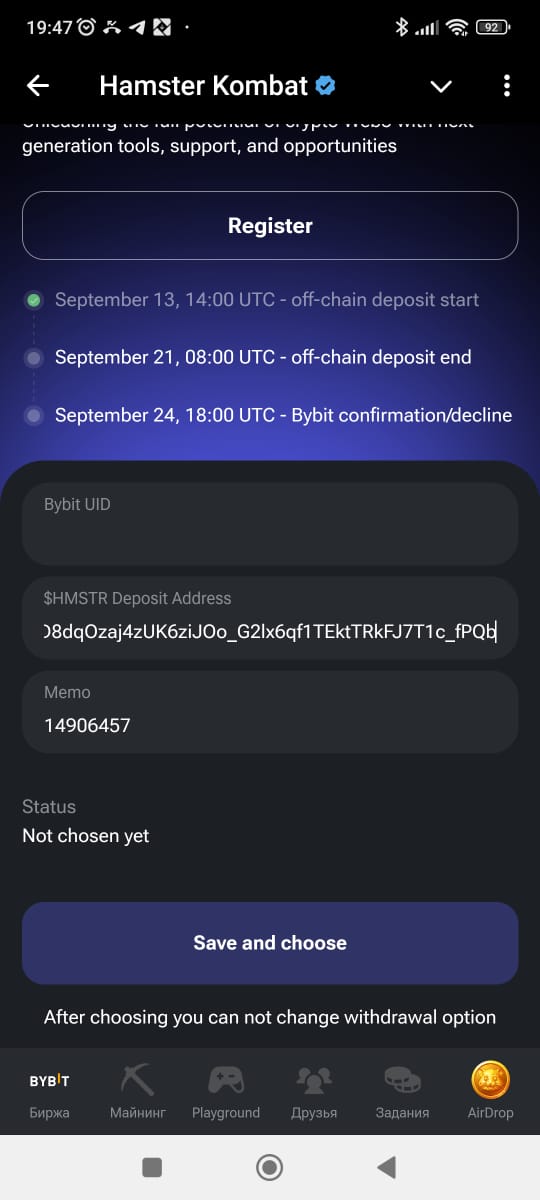 How to deposit on ByBit exchange? Step-by-step instructions for Hamster Kombat Airdrop